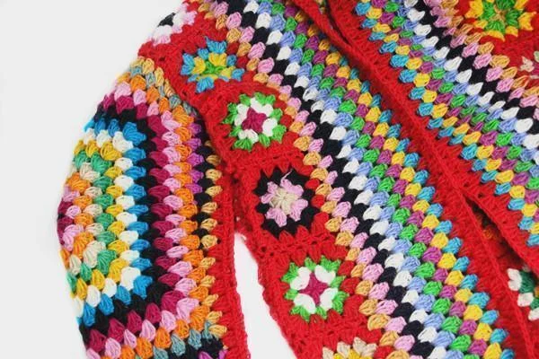 Hand Knitted Rainbow Crochet Cardigan - Glova