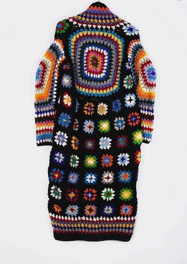 Hand Knitted Rainbow Crochet Cardigan - Glova