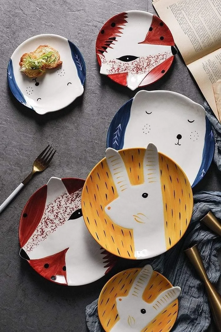 Hand Painted Animal Ceramic Plates - Glova