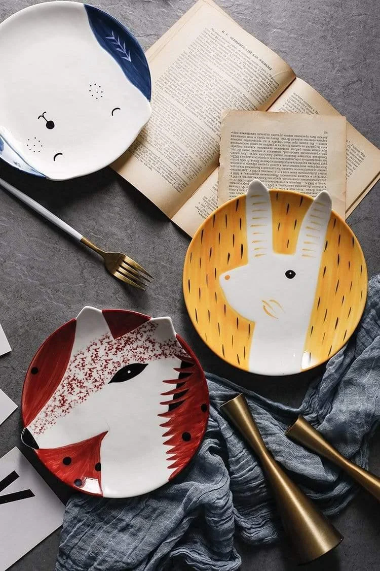 Hand Painted Animal Ceramic Plates - Glova