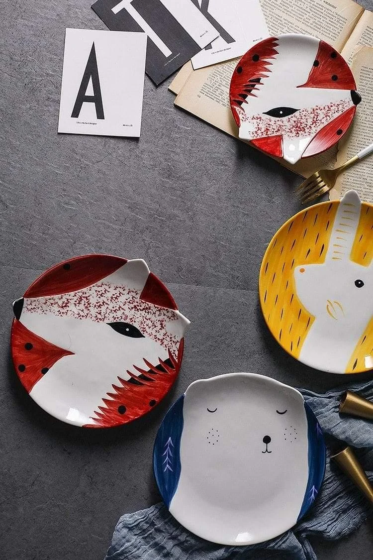 Hand Painted Animal Ceramic Plates - Glova