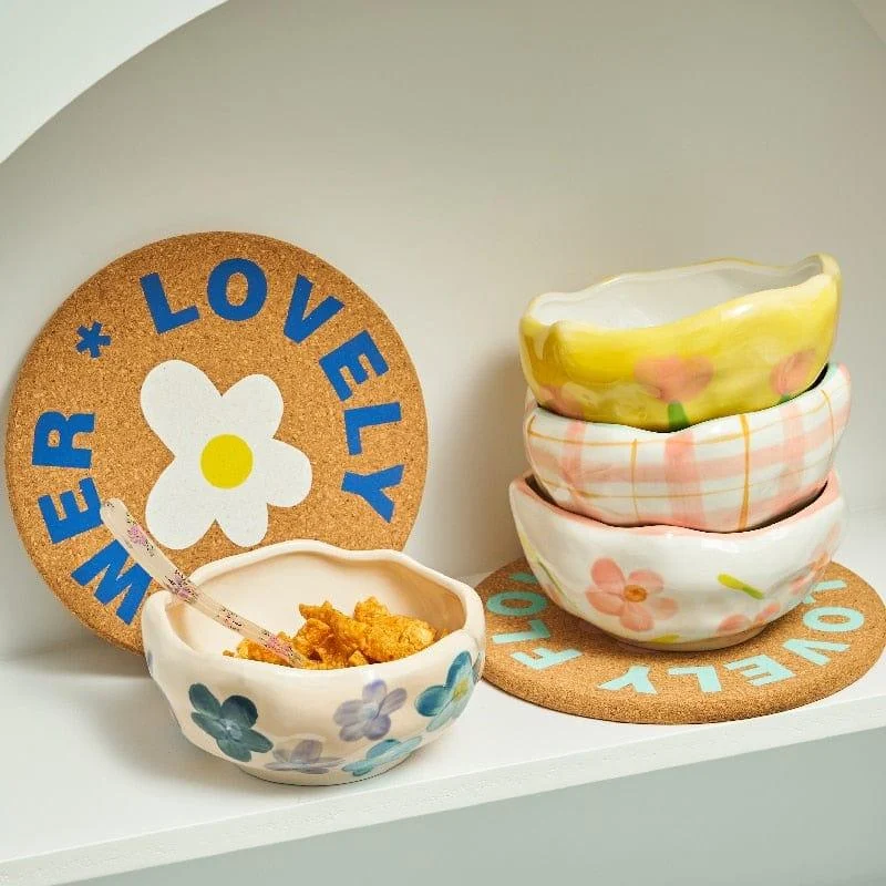 Hand Painted Irregular Ceramic Bowls - Glova