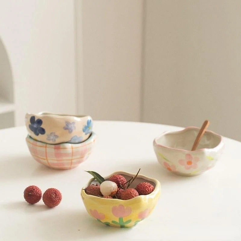 Hand Painted Irregular Ceramic Bowls - Glova