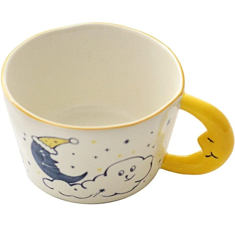 Hand Painted Moon Ceramic Mug - Glova