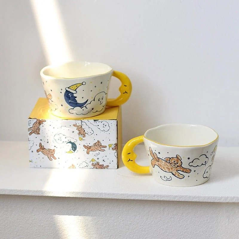 Hand Painted Moon Ceramic Mug - Glova