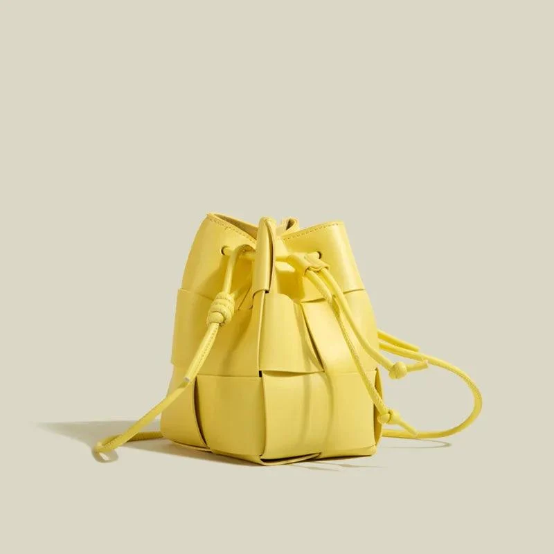 Handbag Women Cassette Small Drawstring Bucket Woven Bag - Glova