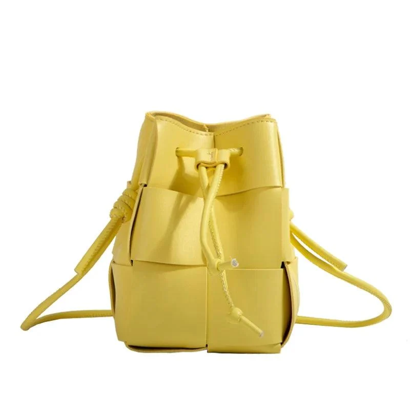 Handbag Women Cassette Small Drawstring Bucket Woven Bag - Glova