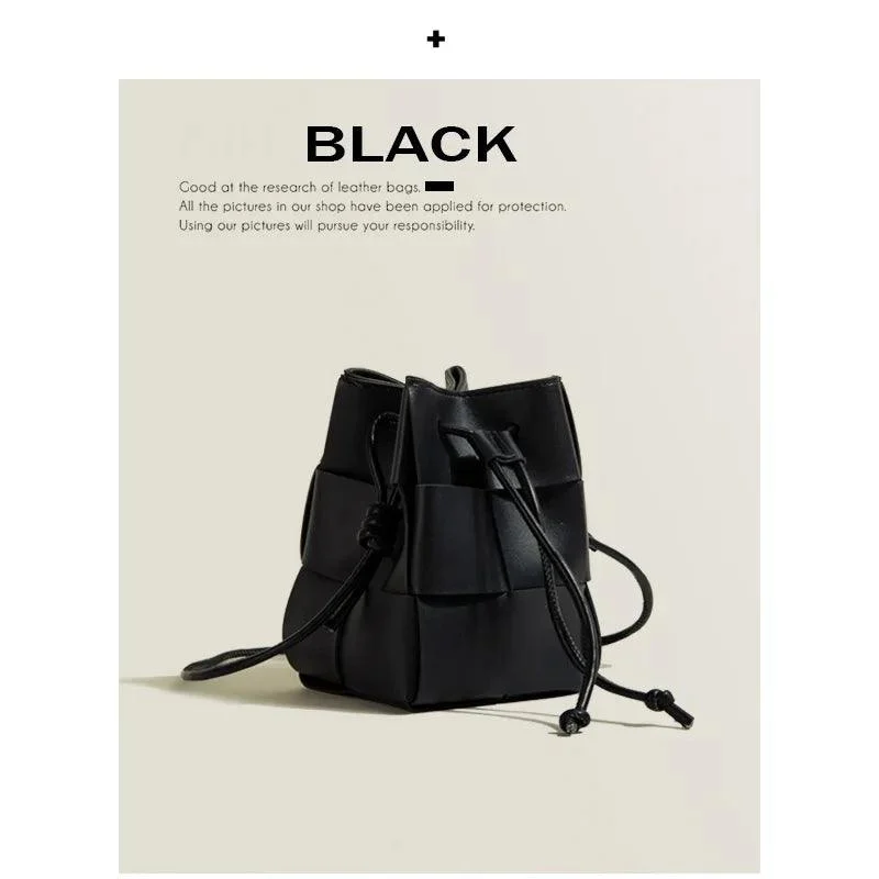 Handbag Women Cassette Small Drawstring Bucket Woven Bag - Glova