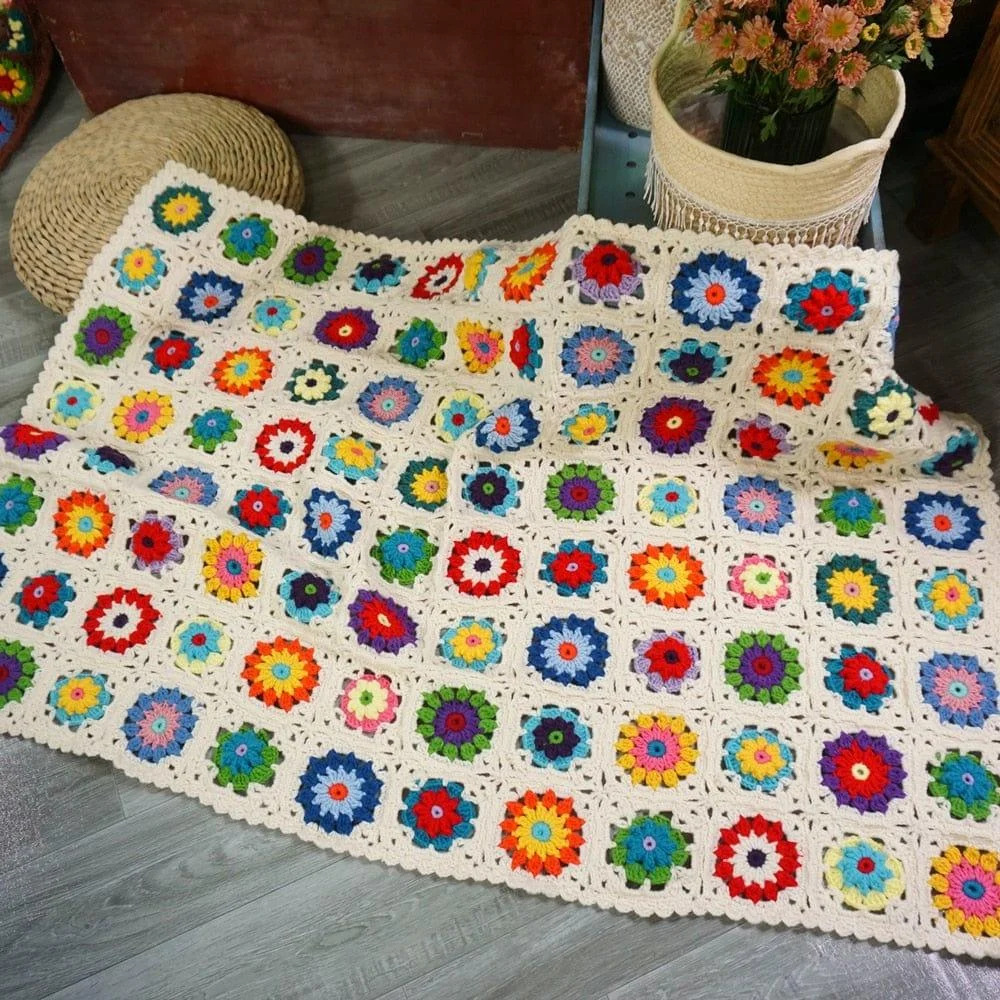 Handmade Boho Crochet Blanket - Glova