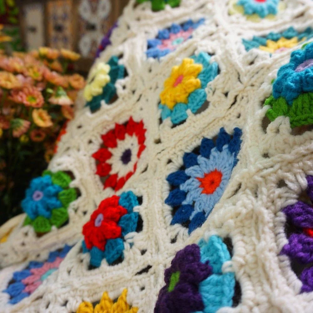 Handmade Boho Crochet Blanket - Glova