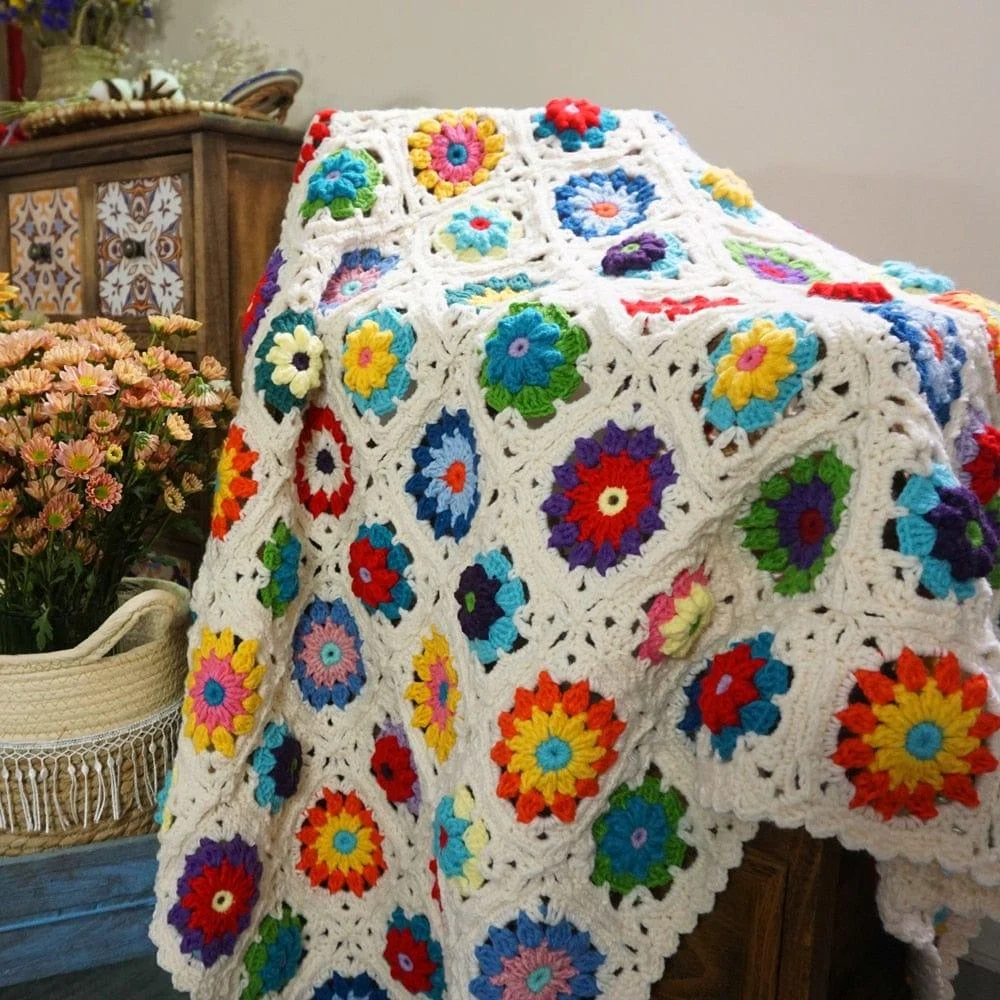 Handmade Boho Crochet Blanket - Glova