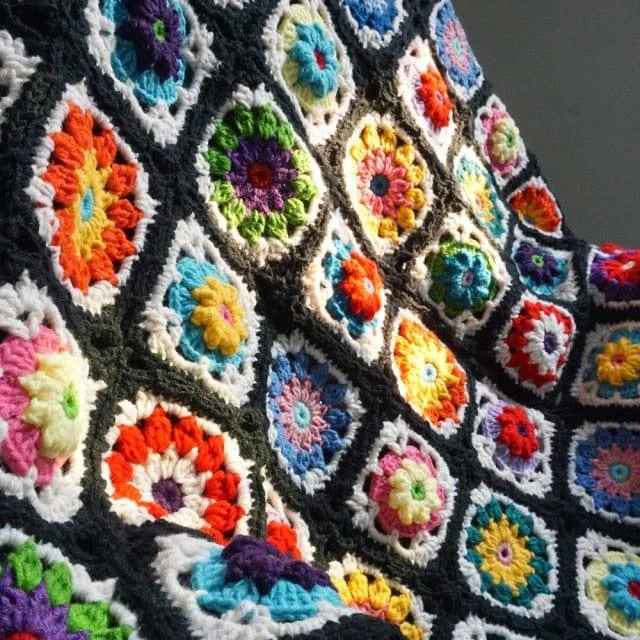 Handmade Boho Crochet Blanket - Glova