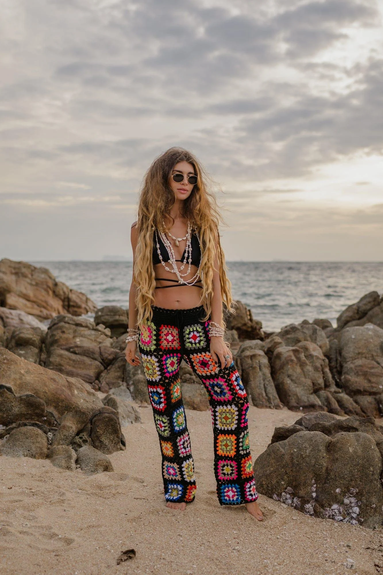 Handmade Colorful Floral Pants - Glova