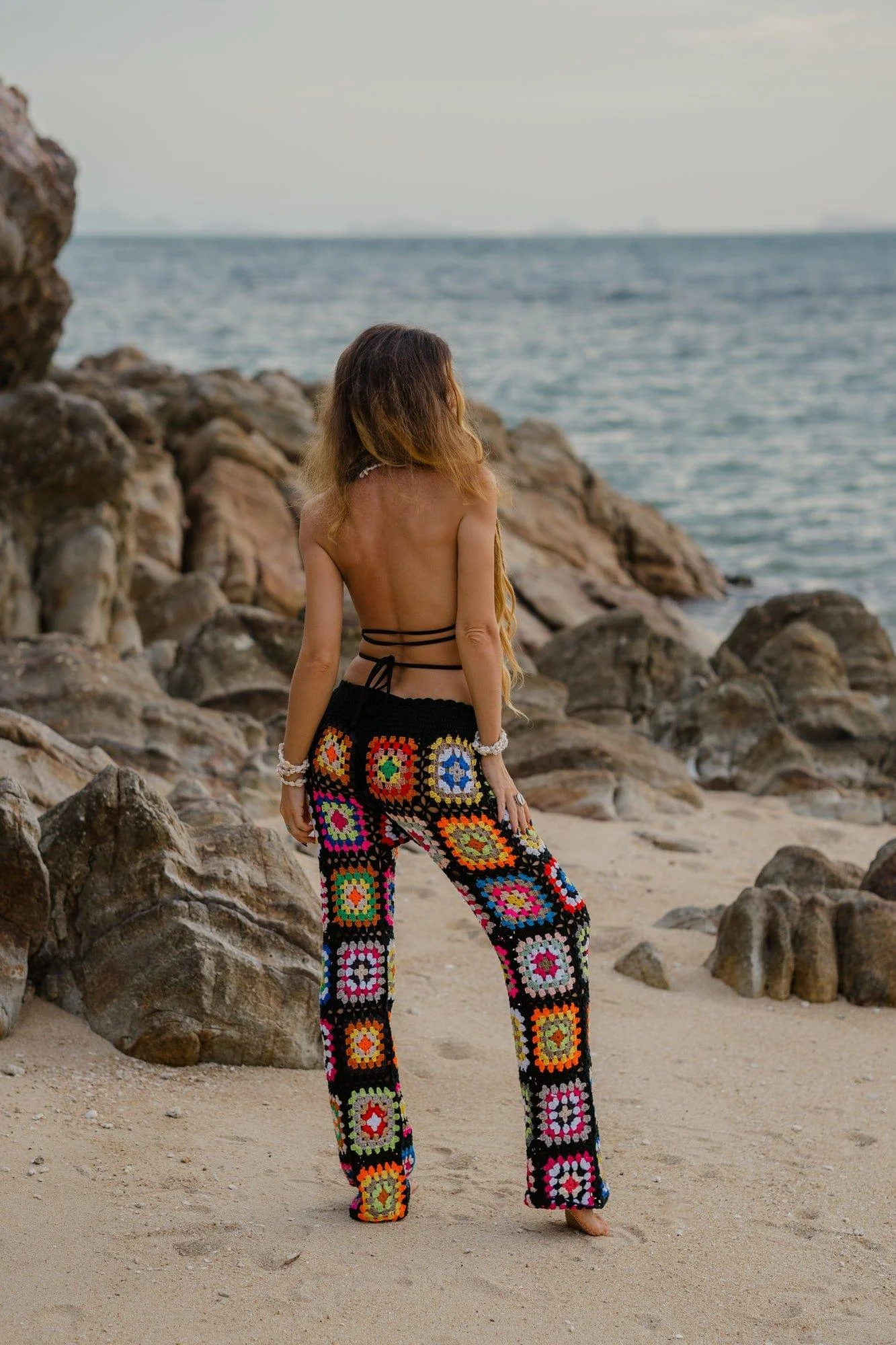 Handmade Colorful Floral Pants - Glova