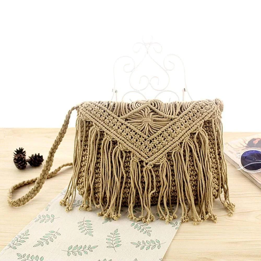 Handmade Crochet Bag with Tassels - Glova