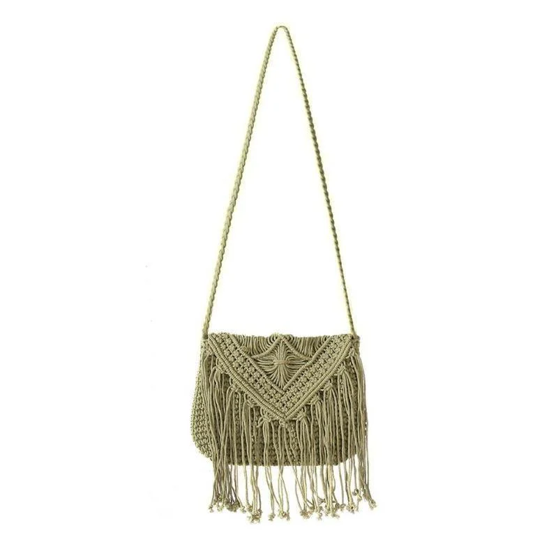 Handmade Crochet Bag with Tassels - Glova