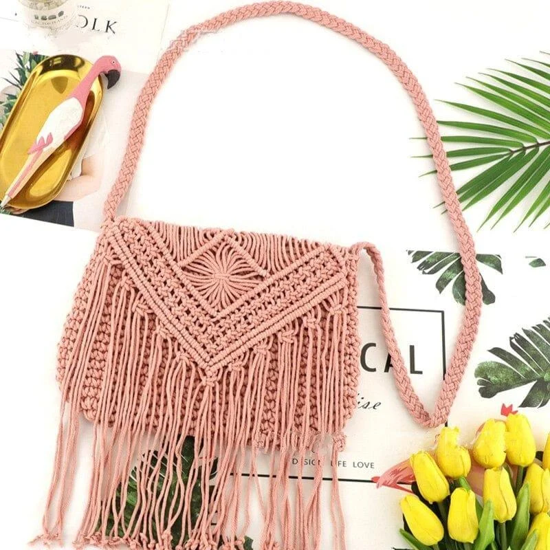 Handmade Crochet Bag with Tassels - Glova