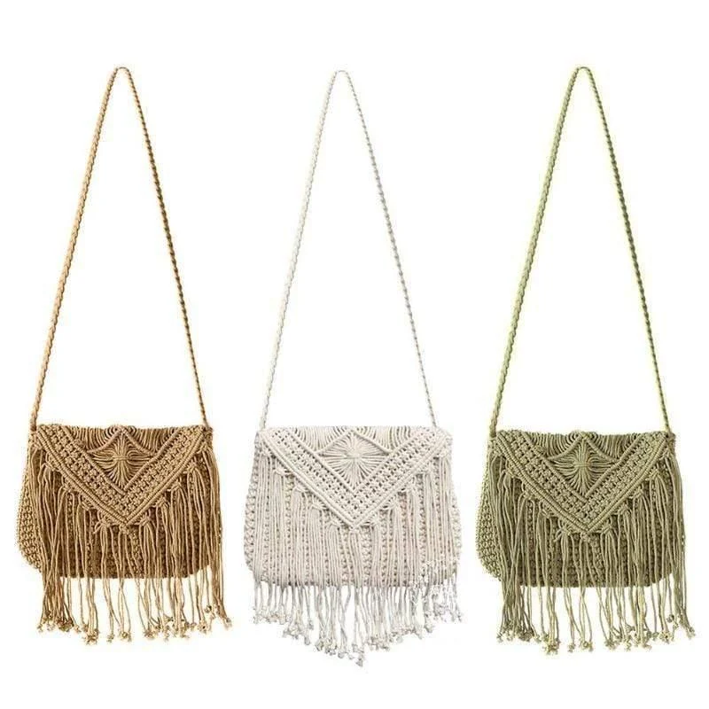 Handmade Crochet Bag with Tassels - Glova