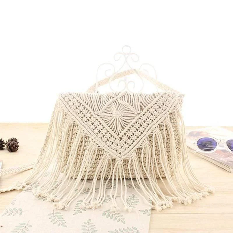 Handmade Crochet Bag with Tassels - Glova