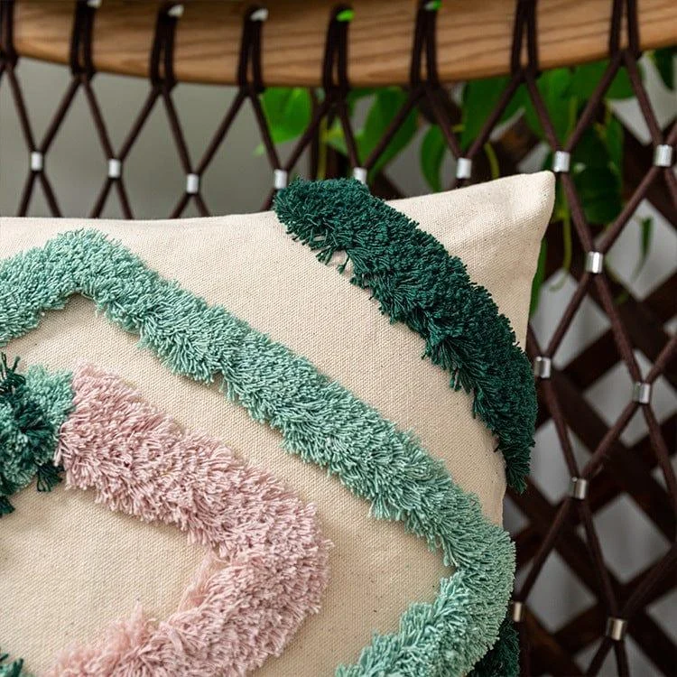 Handmade Green Tufted Pillow Cover - Glova