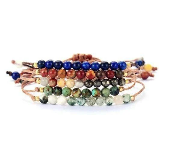 Handmade Natural Tree Agate Stone Adjustable Bracelet - Glova