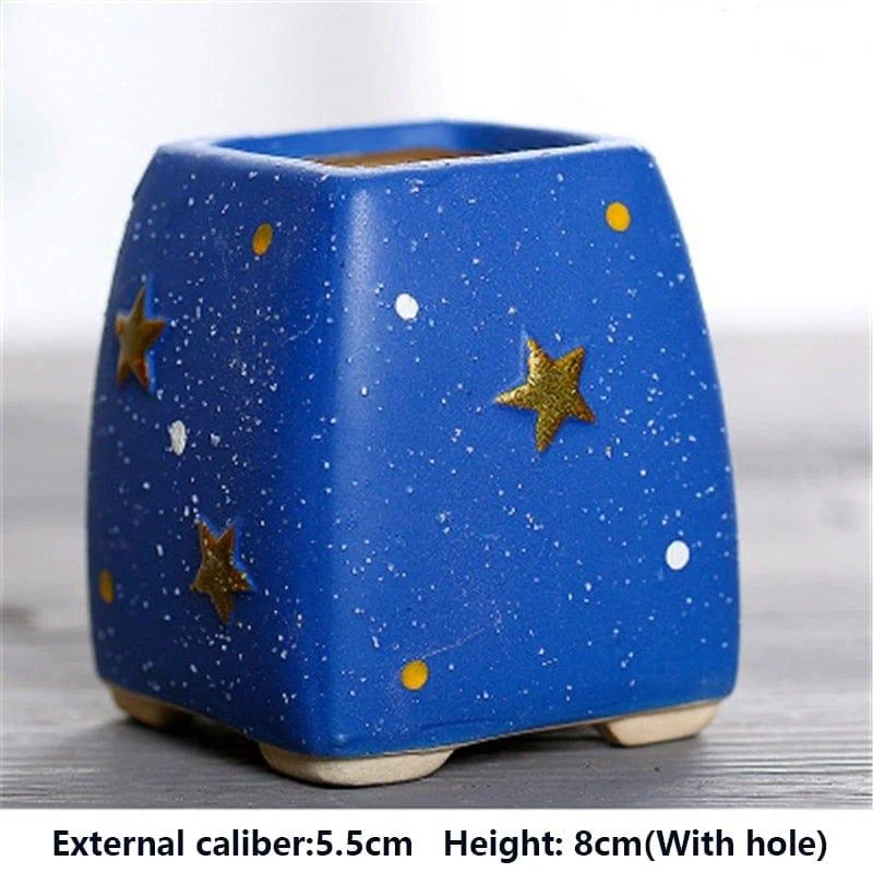 Handmade Starry Design Plant Pots - Glova