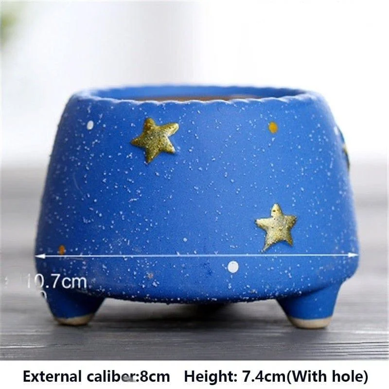 Handmade Starry Design Plant Pots - Glova