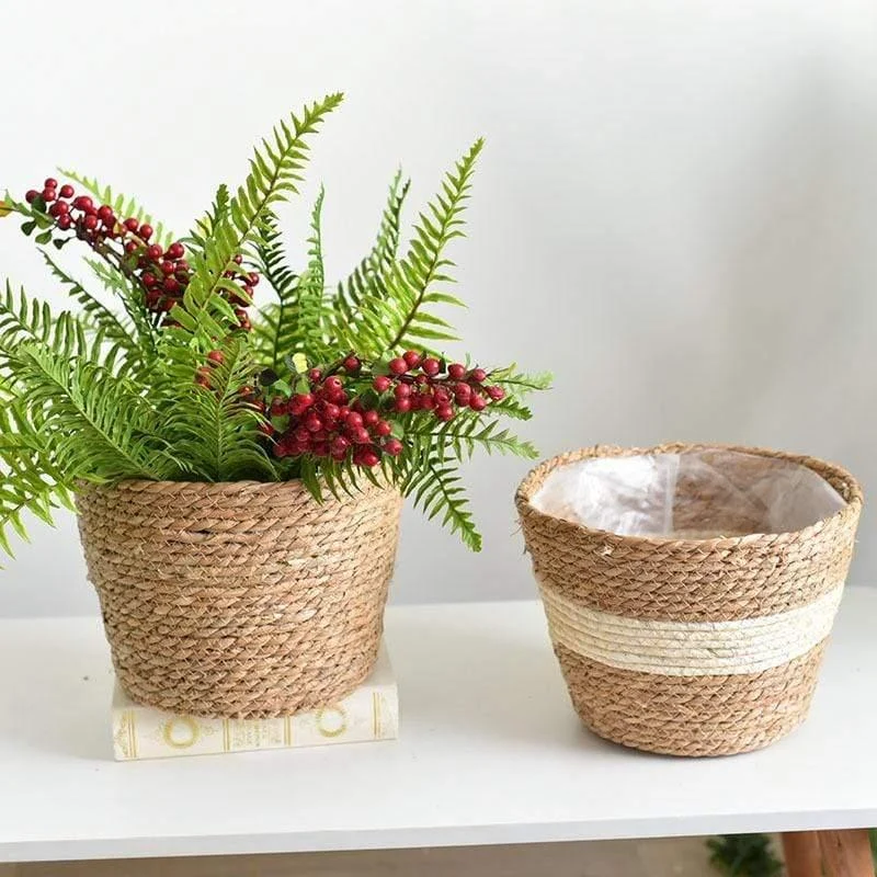 Handmade Straw Planter Pot - Glova