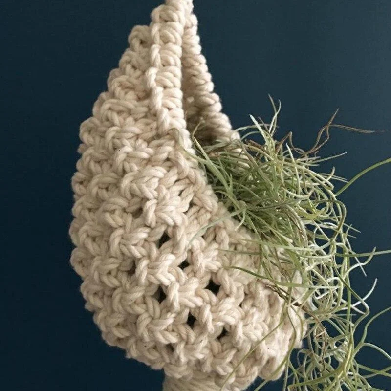 Handmade Woven Hanging Flower Basket - Glova