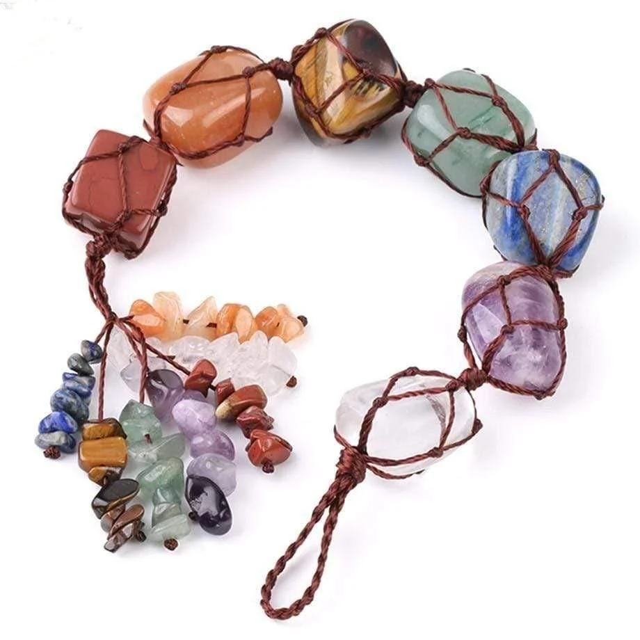 Hanging 7 Chakra Gemstones- Large Size - Glova