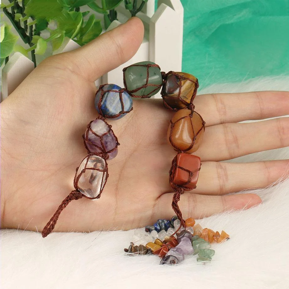 Hanging 7 Chakra Gemstones- Large Size - Glova