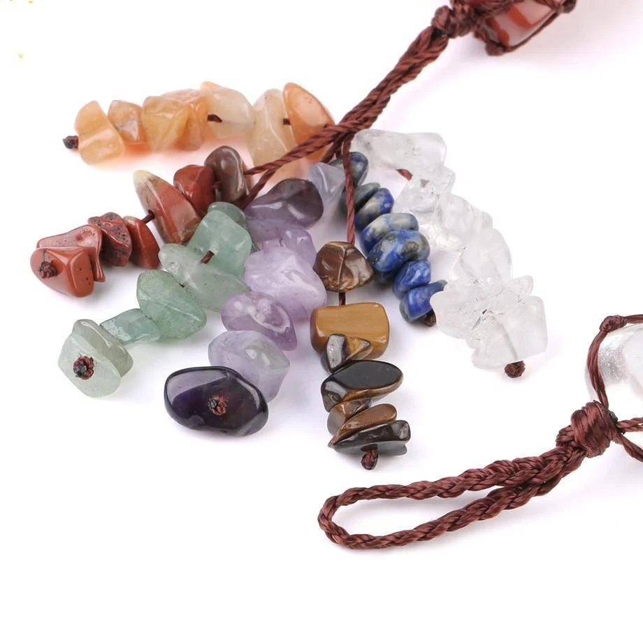 Hanging 7 Chakra Gemstones- Large Size - Glova