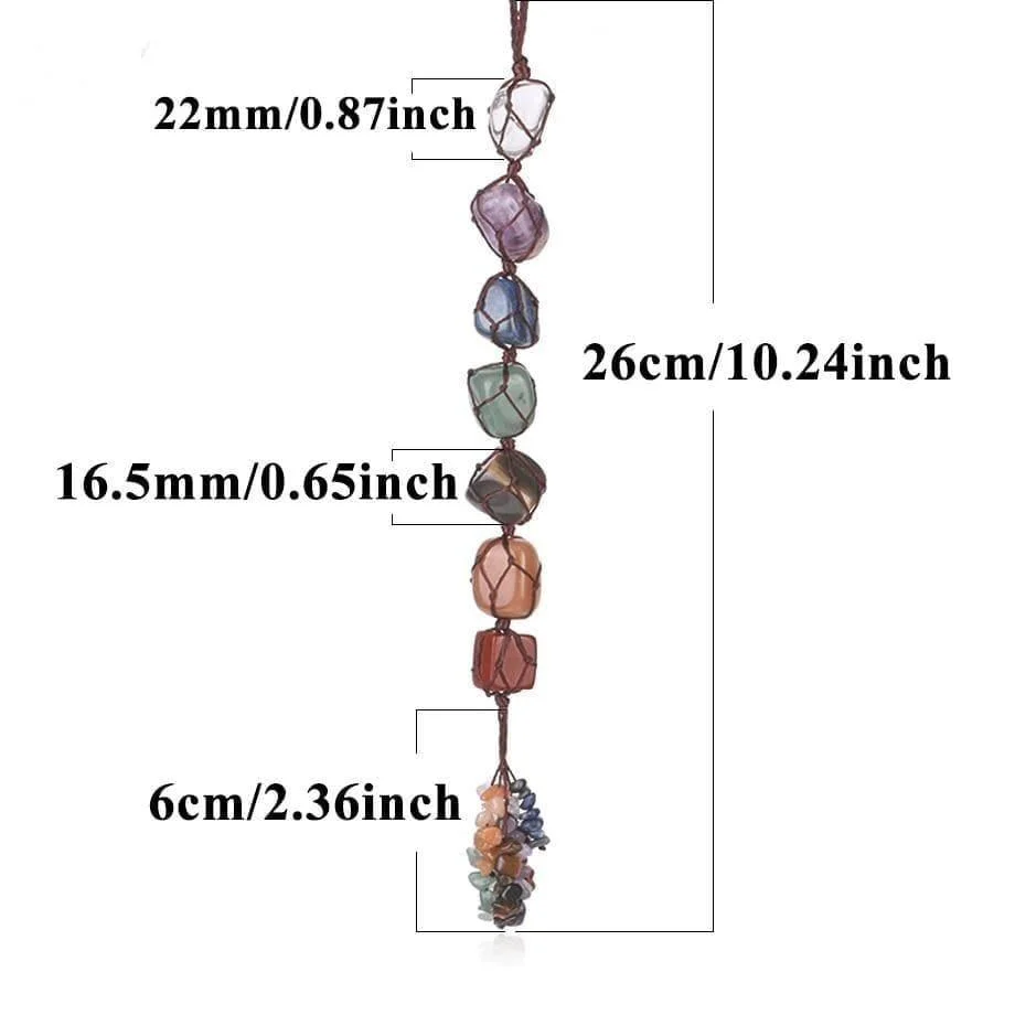 Hanging 7 Chakra Gemstones- Large Size - Glova