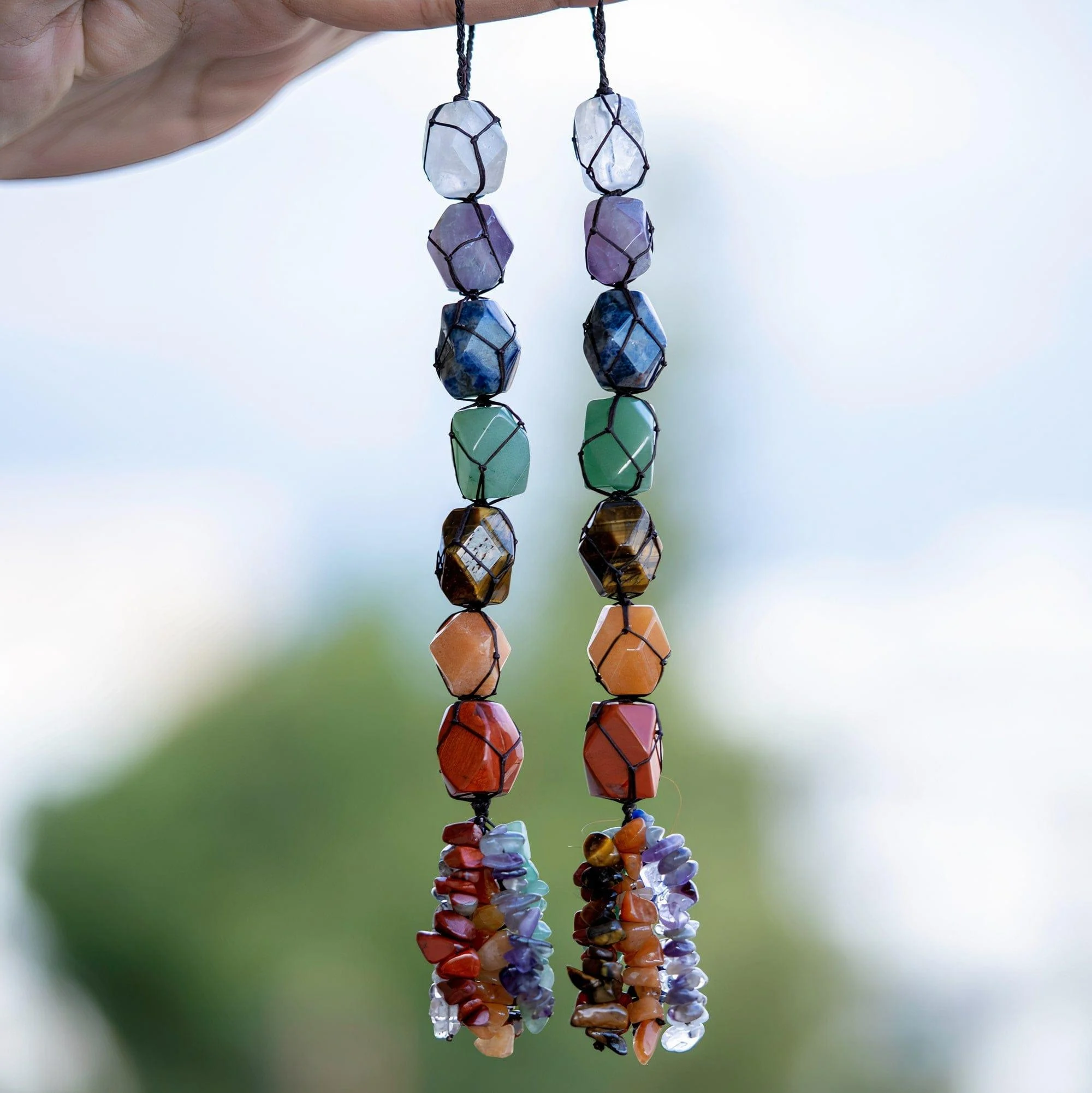 Hanging 7 Chakra Gemstones- Small Size - Glova