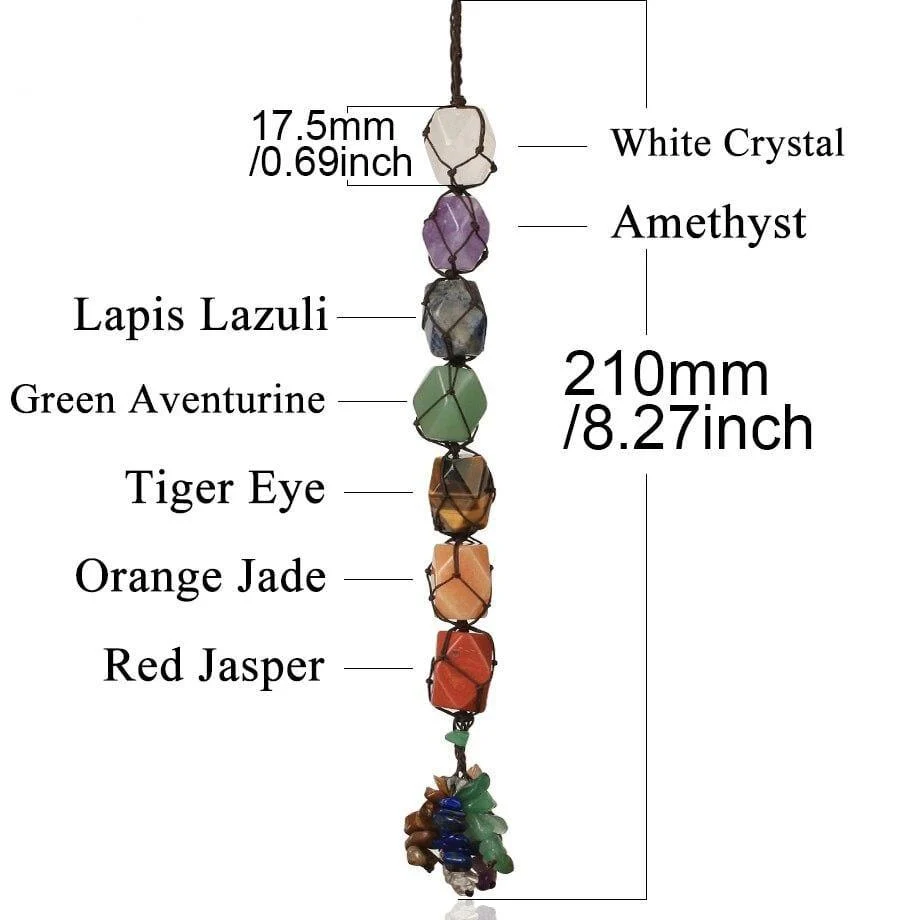 Hanging 7 Chakra Gemstones- Small Size - Glova