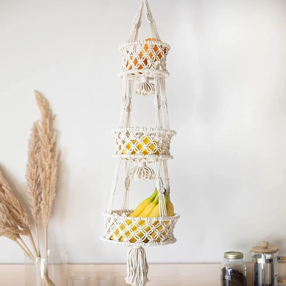 Hanging Macrame Storage Basket - Glova