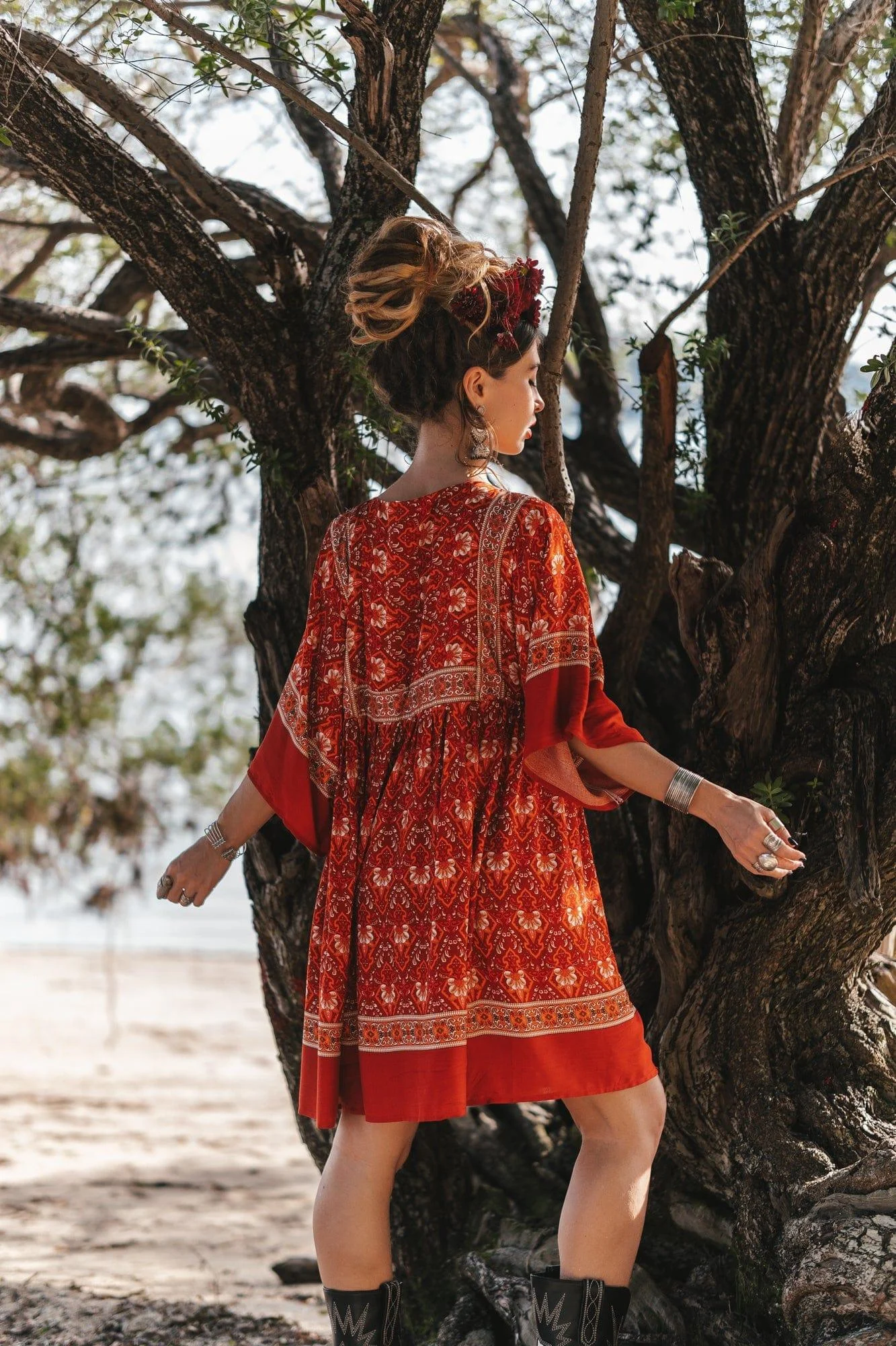 Hannah Boho Tunic Mini Dress - Glova