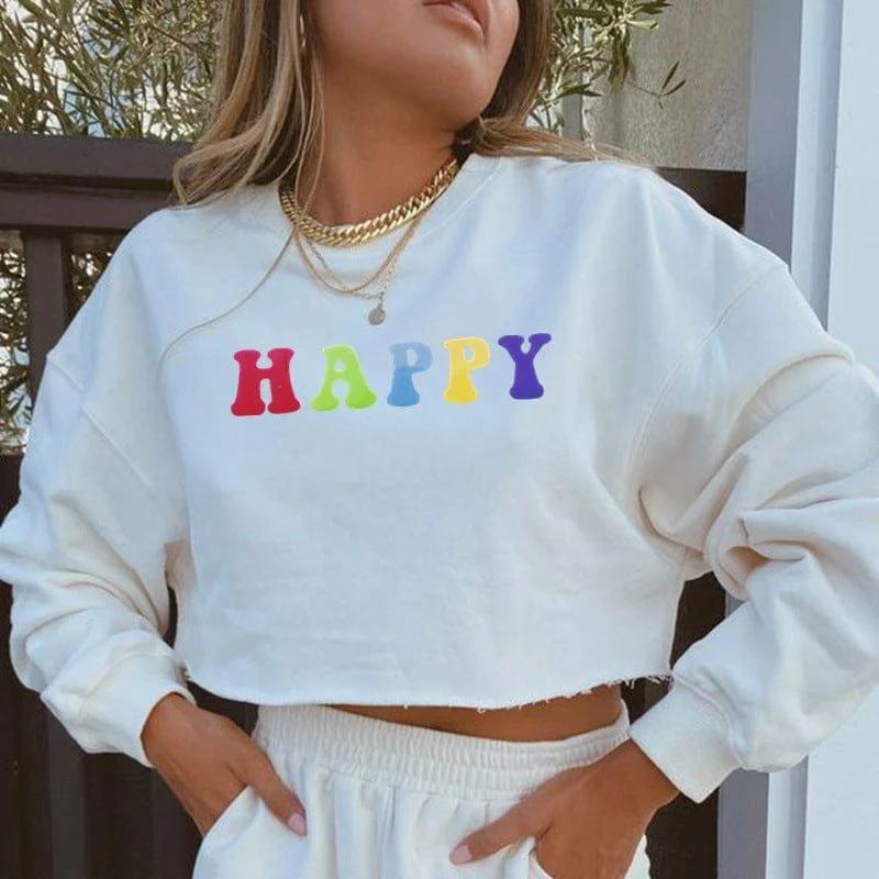 Happy Crop Sweatshirt - Glova