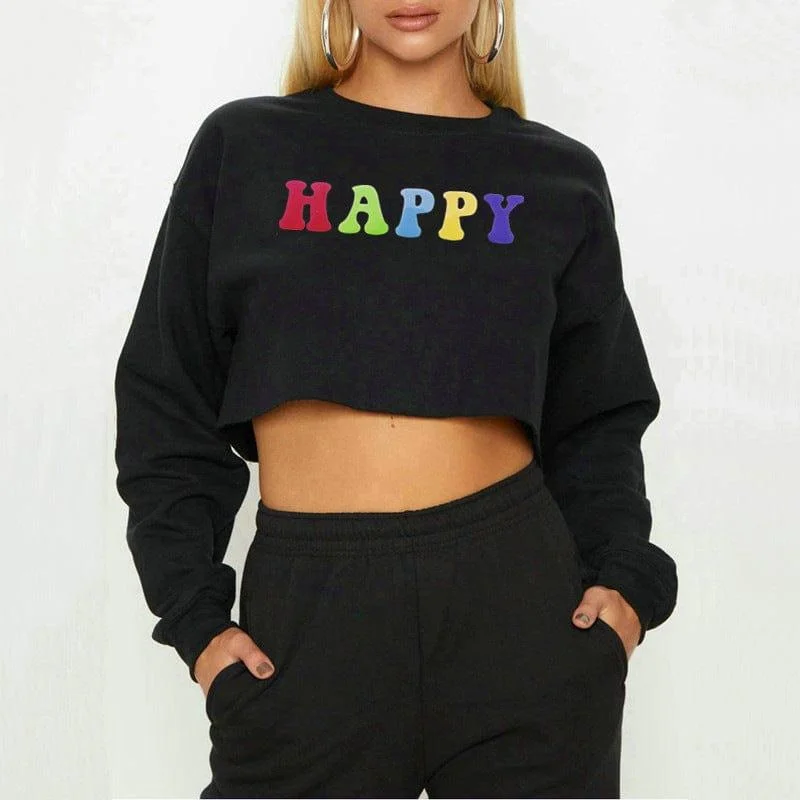 Happy Crop Sweatshirt - Glova