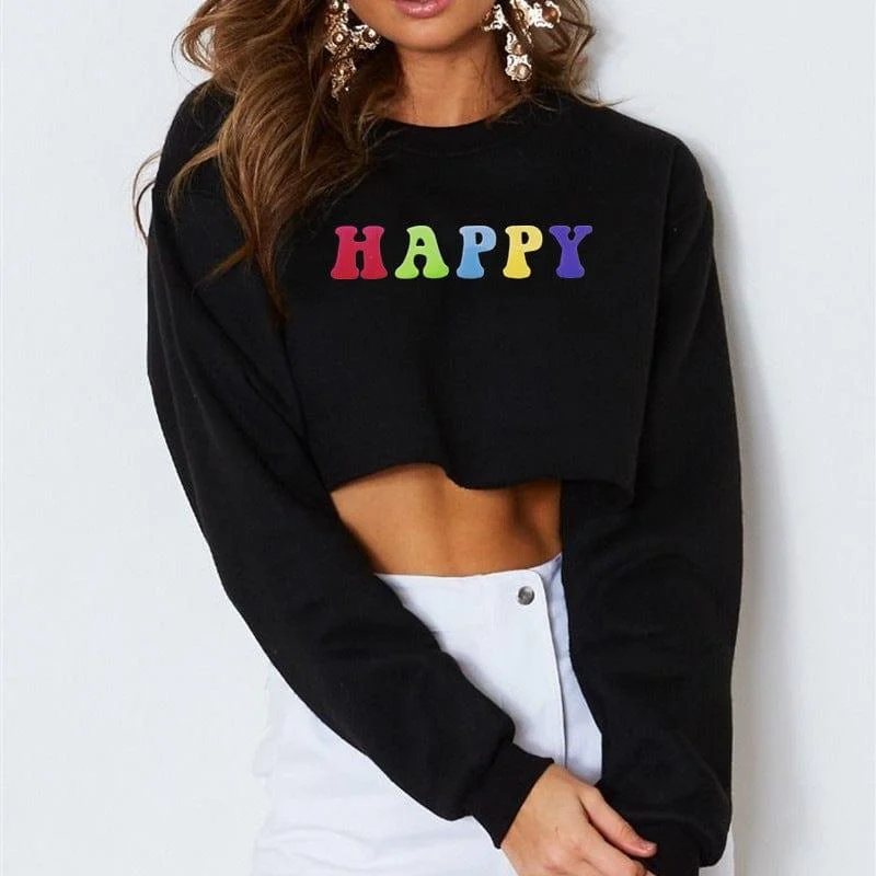 Happy Crop Sweatshirt - Glova