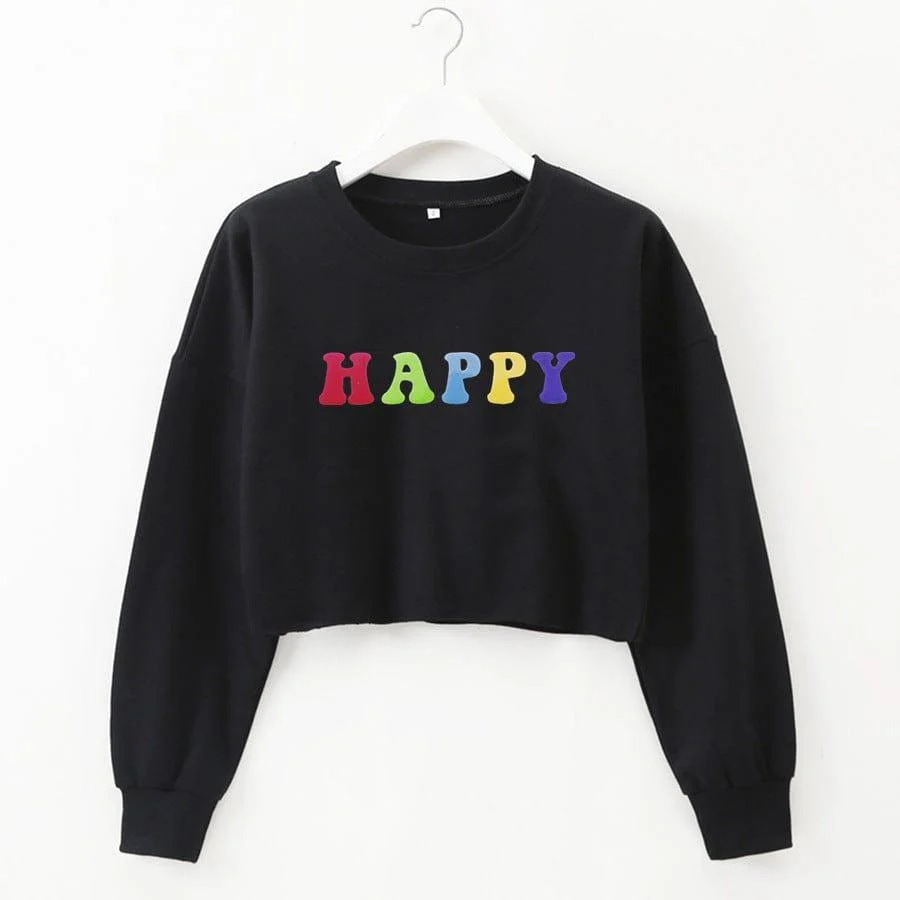 Happy Crop Sweatshirt - Glova