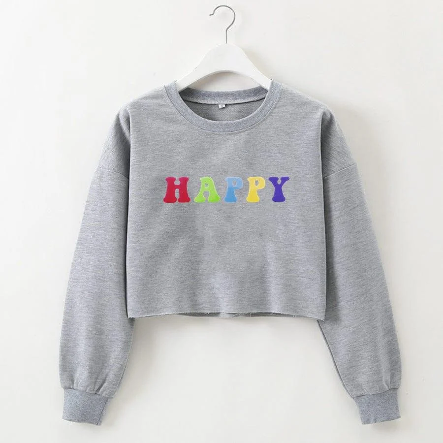 Happy Crop Sweatshirt - Glova