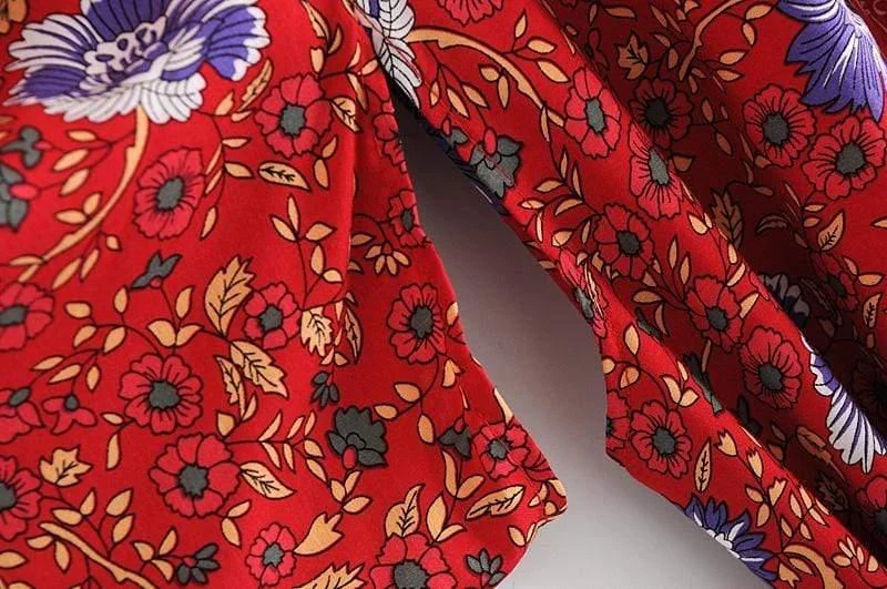 Harper Red Floral Kimono - Glova