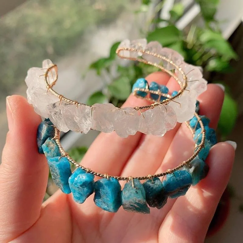 Healing Crystals Cuff Bangle - Glova