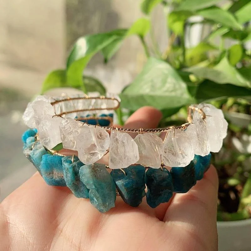 Healing Crystals Cuff Bangle - Glova