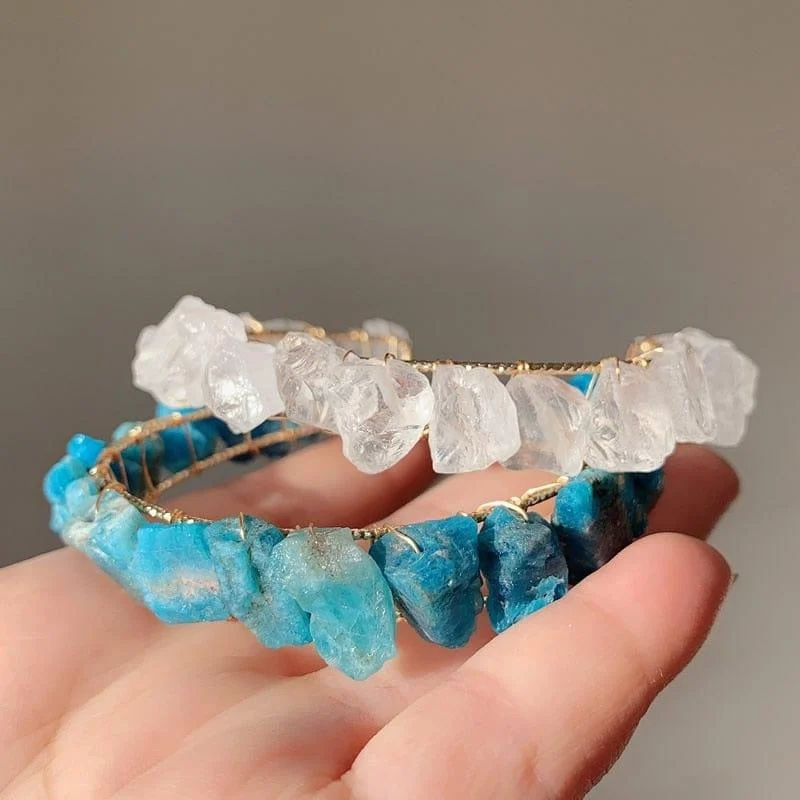 Healing Crystals Cuff Bangle - Glova