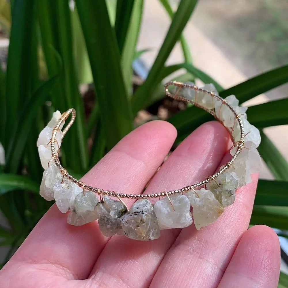 Healing Crystals Cuff Bangle - Glova