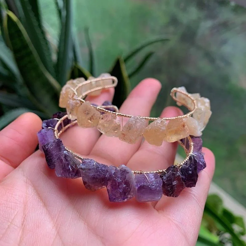 Healing Crystals Cuff Bangle - Glova