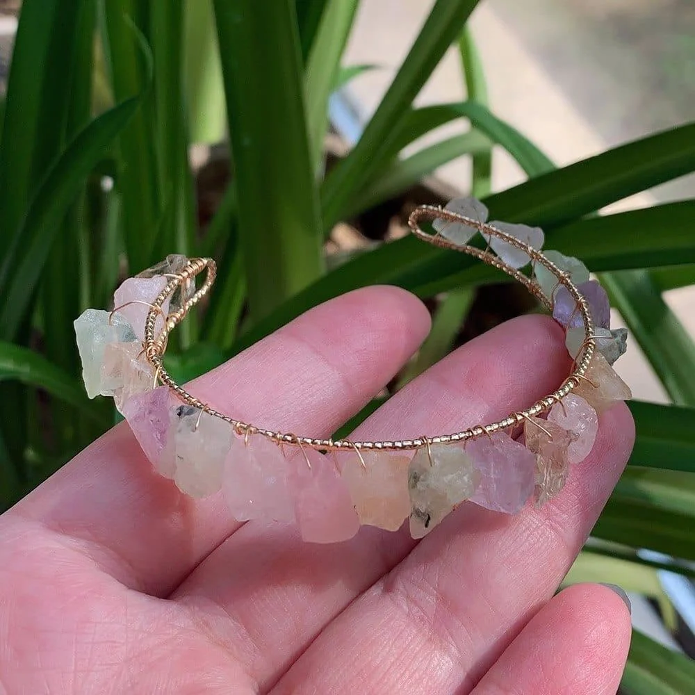 Healing Crystals Cuff Bangle - Glova