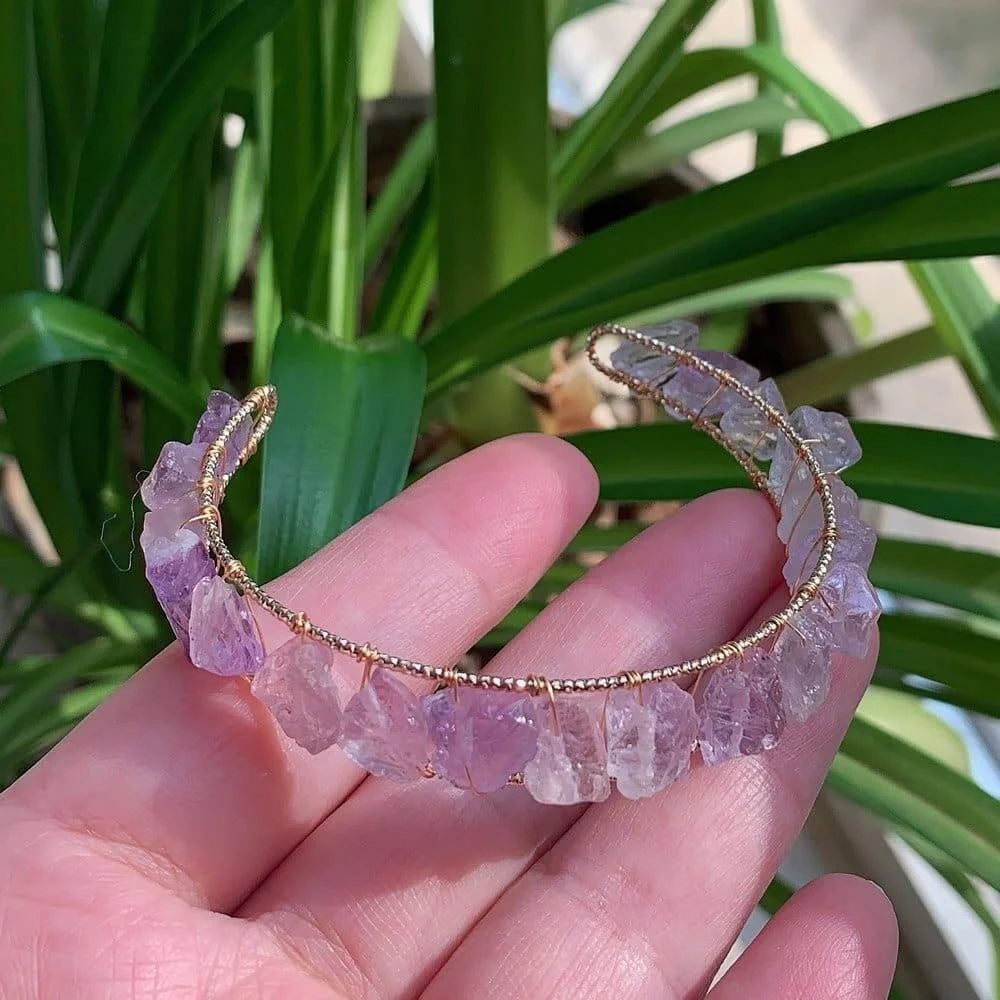 Healing Crystals Cuff Bangle - Glova